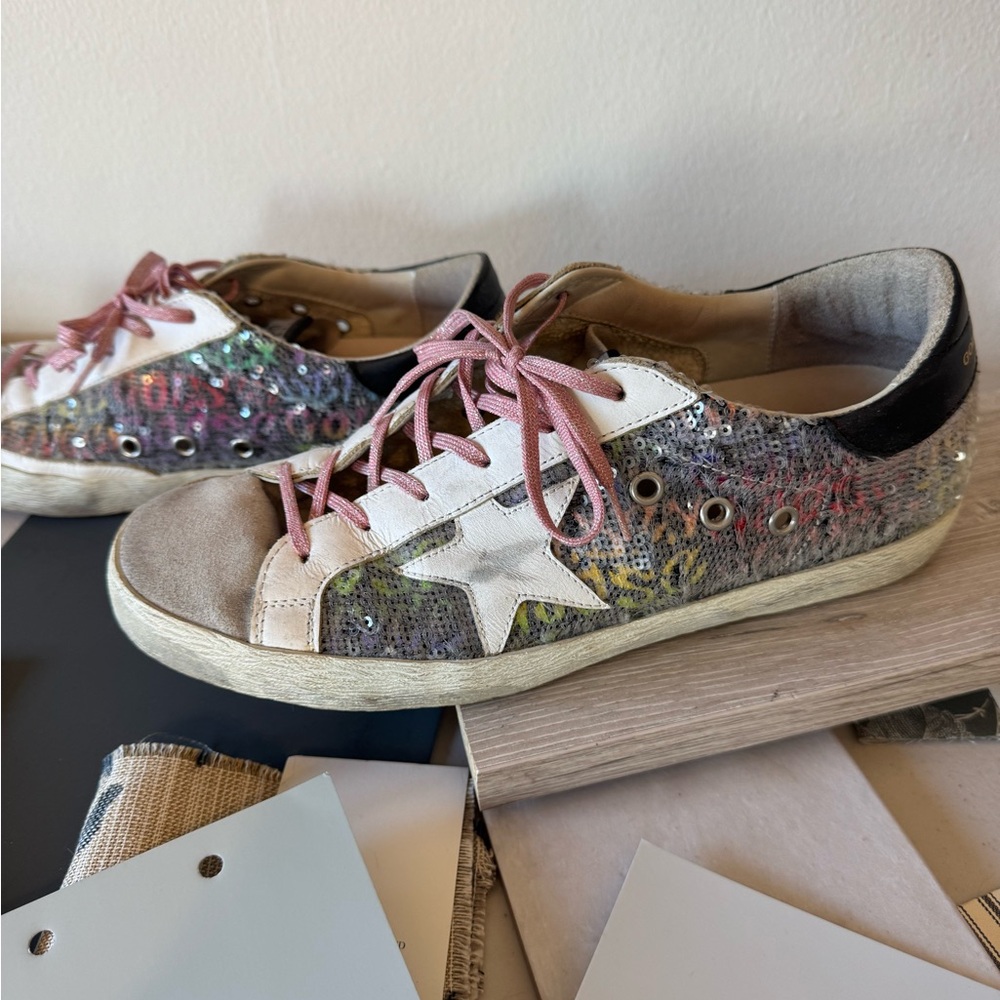 Golden Goose Kids Superstar Sneakers - Pink and Gray